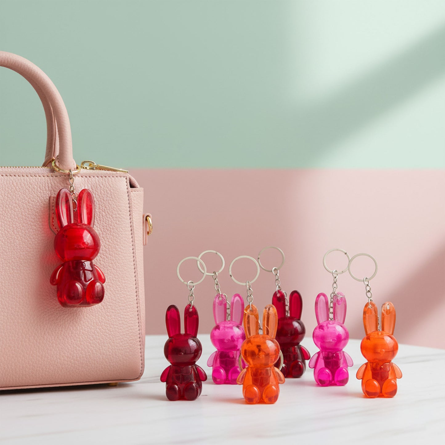 Cute Bunny Lip Tint Keychain – Portable Glossy Lip Tint with Adorable Bunny Design