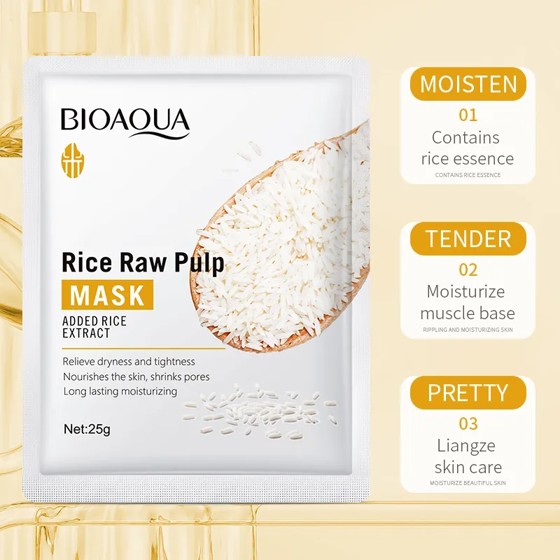BIOAQUA Rice Raw Pulp Brightening & Moisturizing Face Sheet Mask