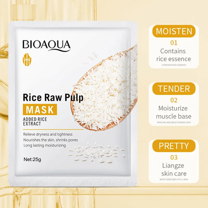 BIOAQUA Rice Raw Pulp Brightening & Moisturizing Face Sheet Mask